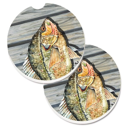 Carolines Treasures Croppie Fish on Pier  Cup Holder Car Coaster, PK2 8498CARC